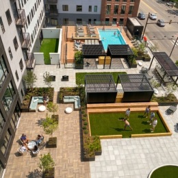 pool in a courtyard
