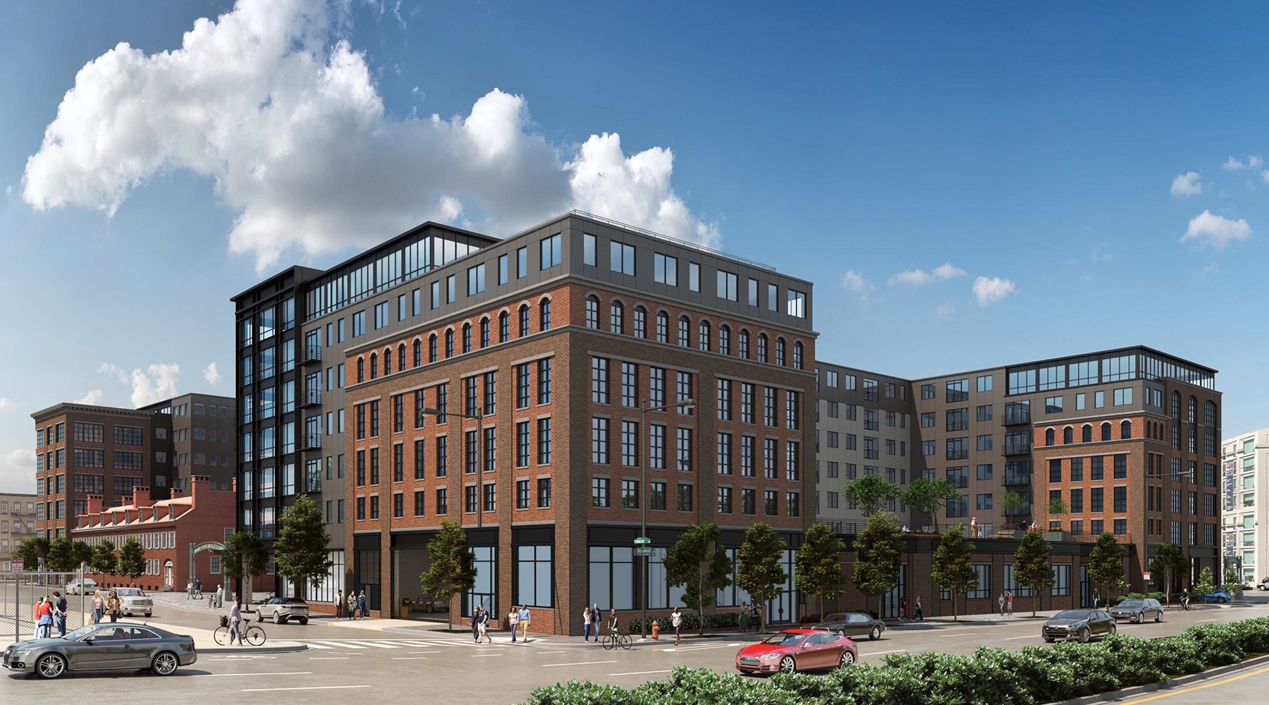 Find your perfect fit at Beach Street Landing a large building with a parking lot