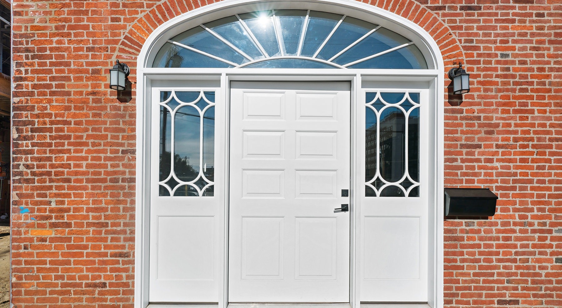 door with glass surrounding it